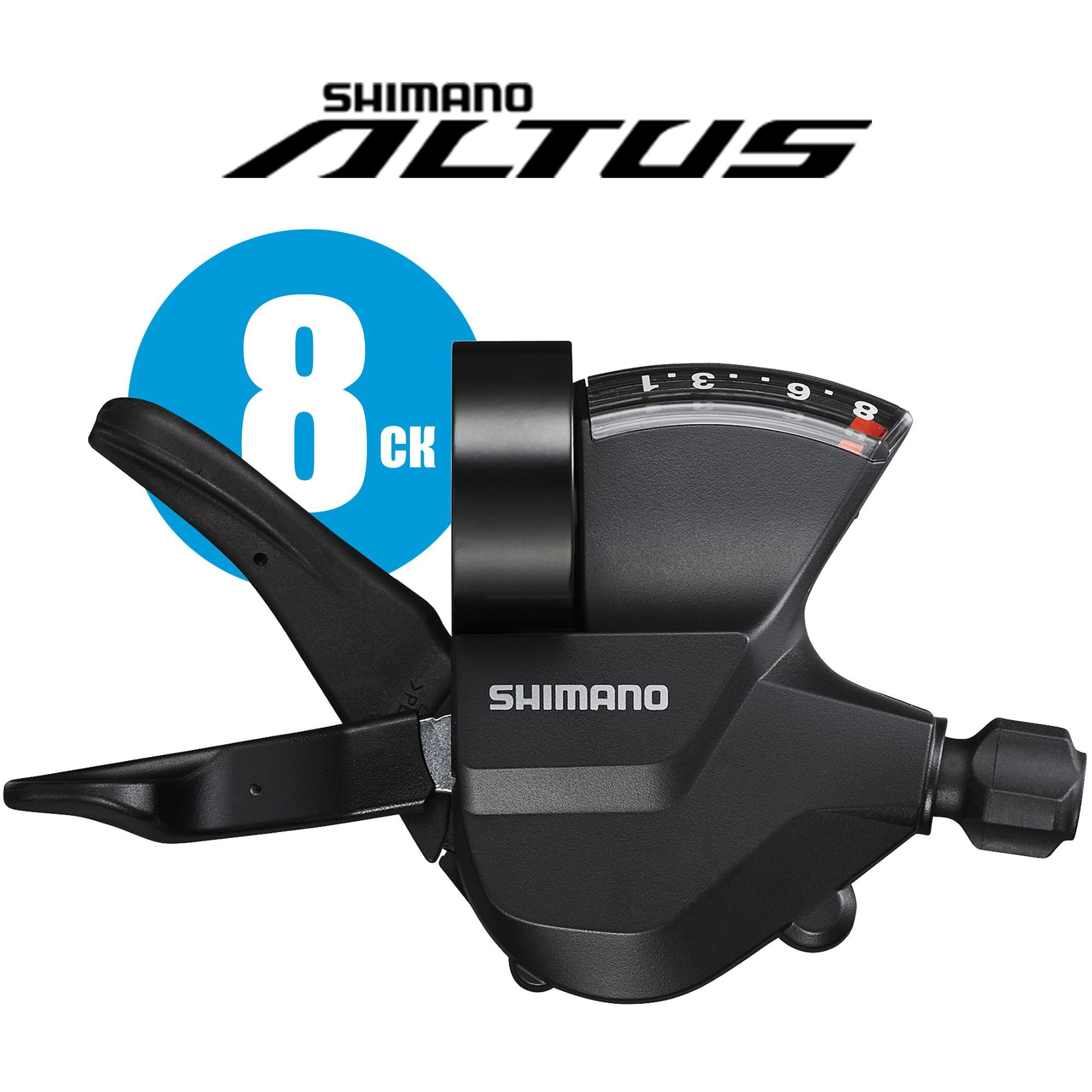 Манетка (шифтер) 8 скоростей правая 205 см, Shimano Altus SL-M315, OEM