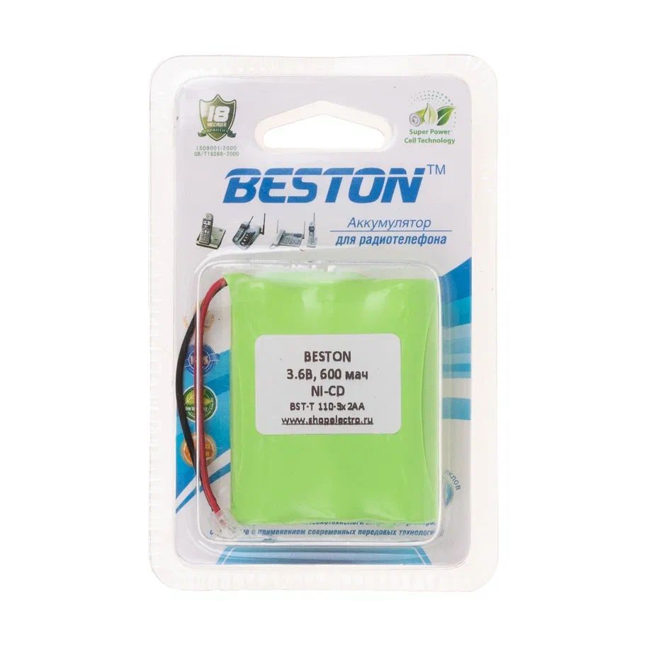 Аккумуляторная батарея для радиотелефонов T110 (DECT-110-3XAA) /3.6 В (3,6V)/ 600 мАч (600 mAh) NiCd /BESTON