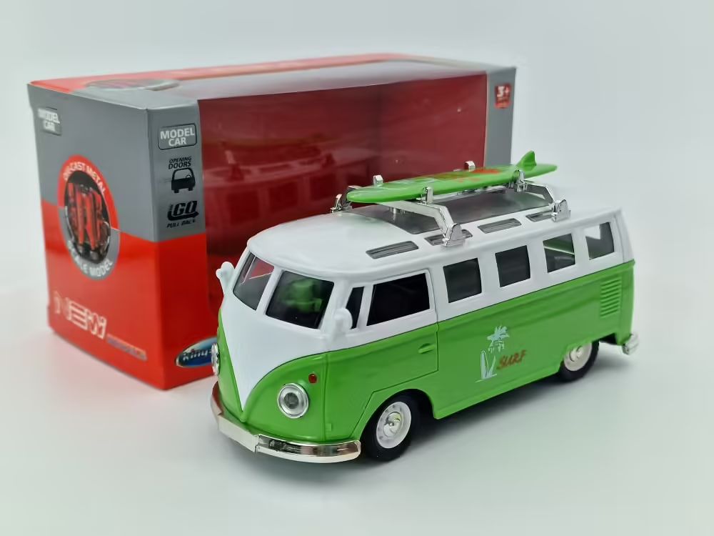 машина maisto 1:24 volkswagen van samba кремовый/зеленый 31956