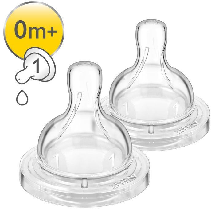 Соска для новорожденных на бутылочку силиконовая PHILIPS AVENT Anti colic 2шт SCF631/27