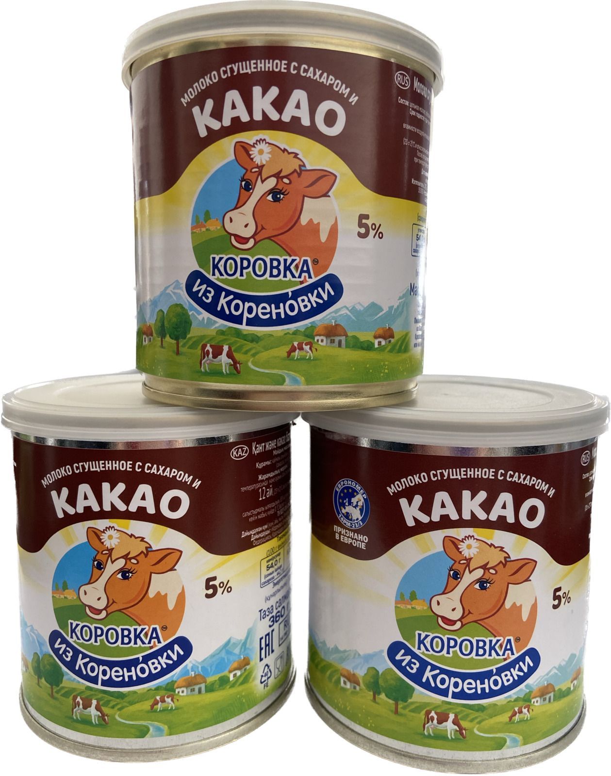 КАКАО ТУ 5% 360гр *3шт с кольцом и крышкой