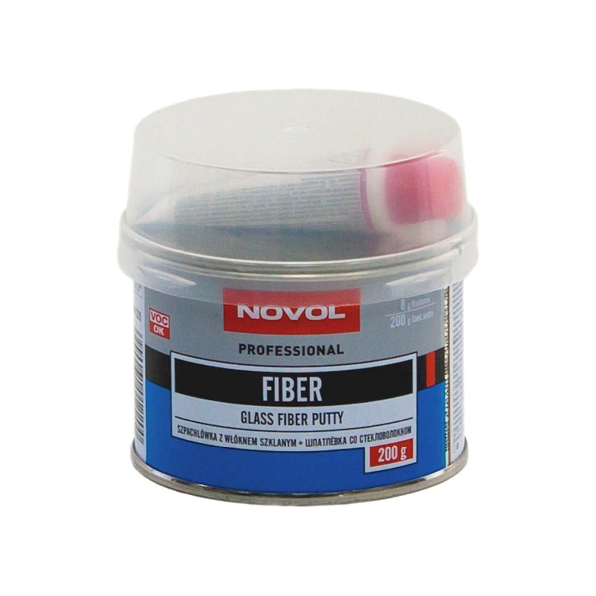 Шпатлевка автомобильная со стекловолокном Novol Fiber Glass Putty 0,2 кг. с отвердителем