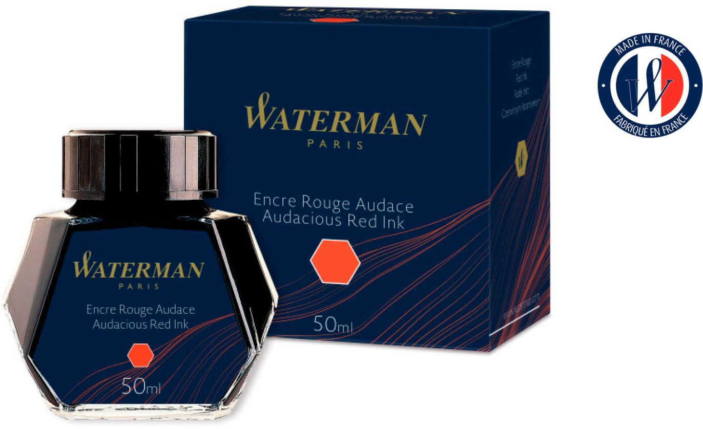 Флакон с чернилами Waterman (CWS0110730) Audacious Red чернила 50мл для ручек перьевых