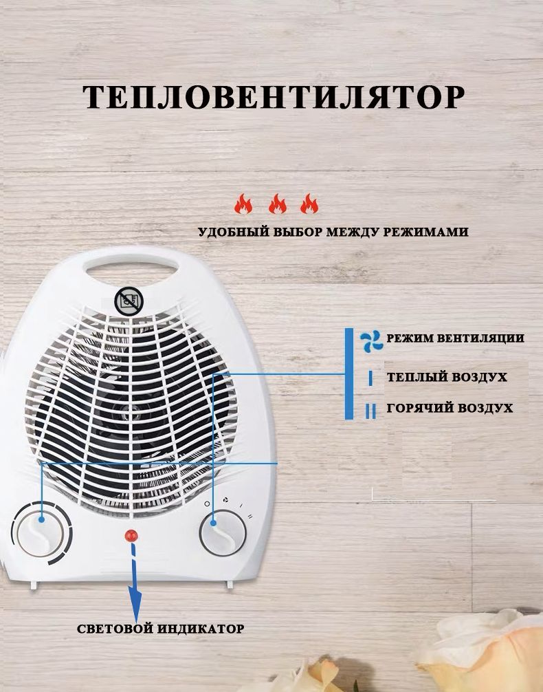 Тепловентилятор c мощность (Вт)-2000