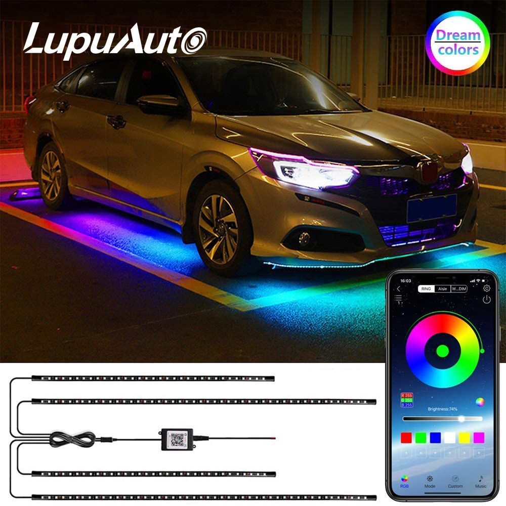 Lupuauto Подсветка днища автомобиля светодиодная RGB LED неоновая тюнинг