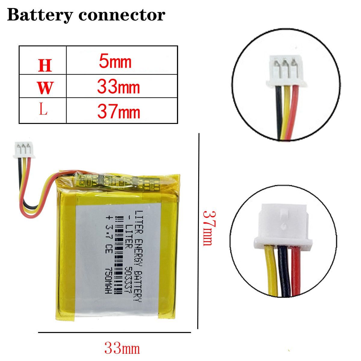 Детскиймонитор3.7V750mAh503337Mp3Mp4ПолимерныелитиевыебатареиУмныечасыAngeleyeAe210ВидеоEU053337P