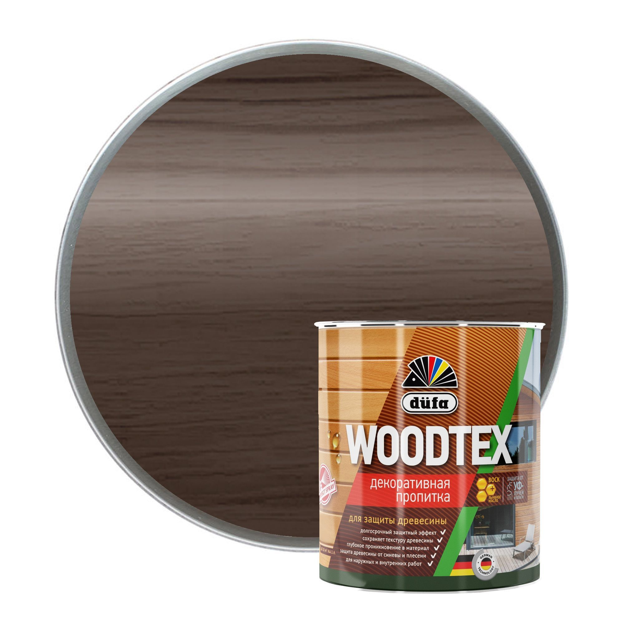 Пропитка DUFA Woodtex декоративная для защиты древесины Палисандр 0,9 л