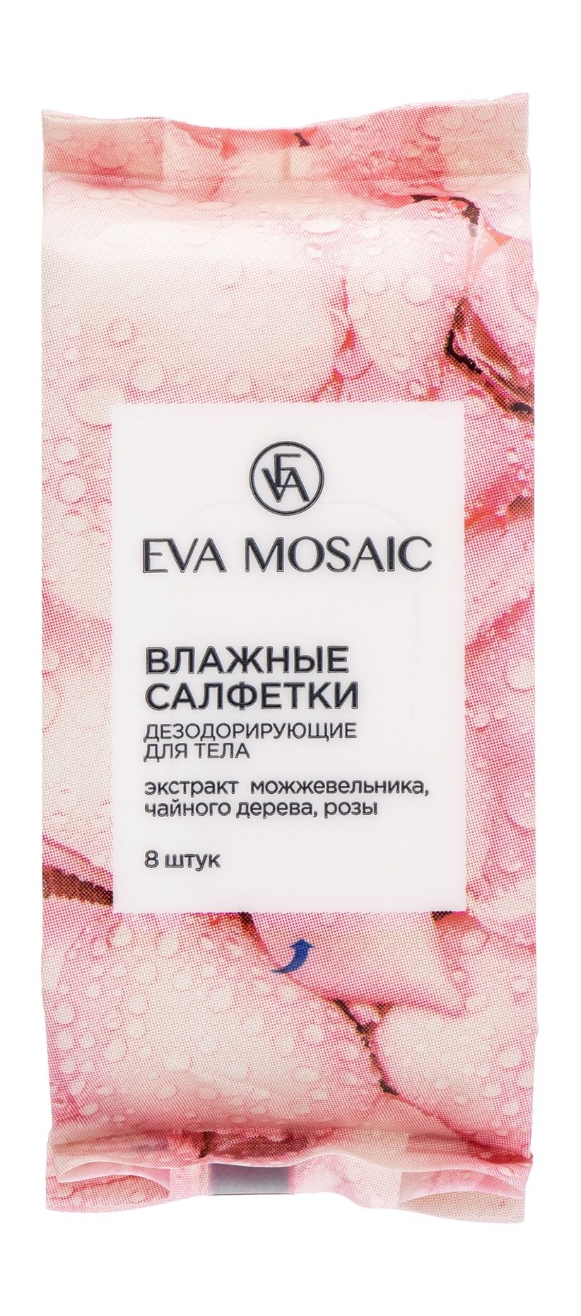 EVA MOSAIC Салфетки для тела влажные дезодорирующие, 8 шт.