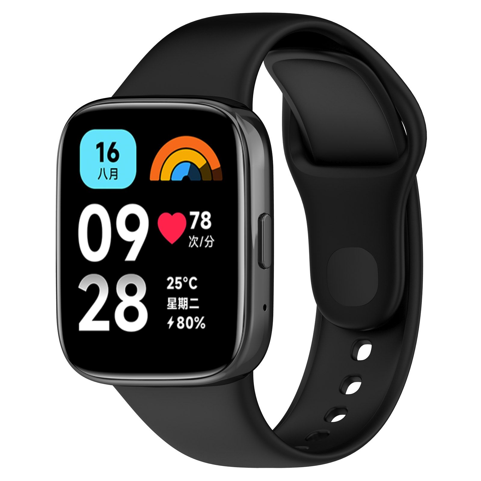 СиликоновыйремешокдляRedmiWatch3Lite,RedmiWatch3Active,черный