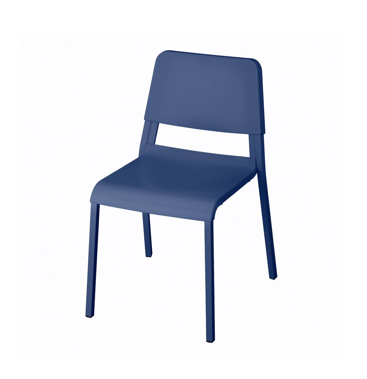 Синий стул на белых ножках