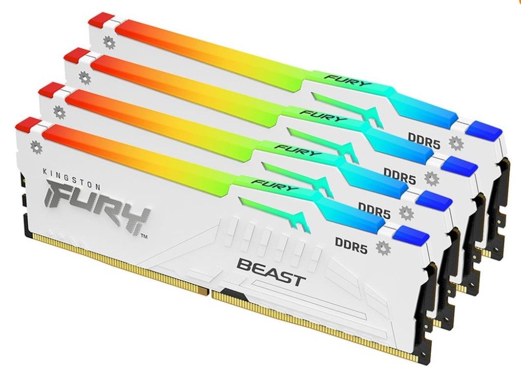 Kingston Fury Оперативная память Beast White RGB DDR5 5200 МГц 4x16 ГБ (KF552C40BWAK4-64)