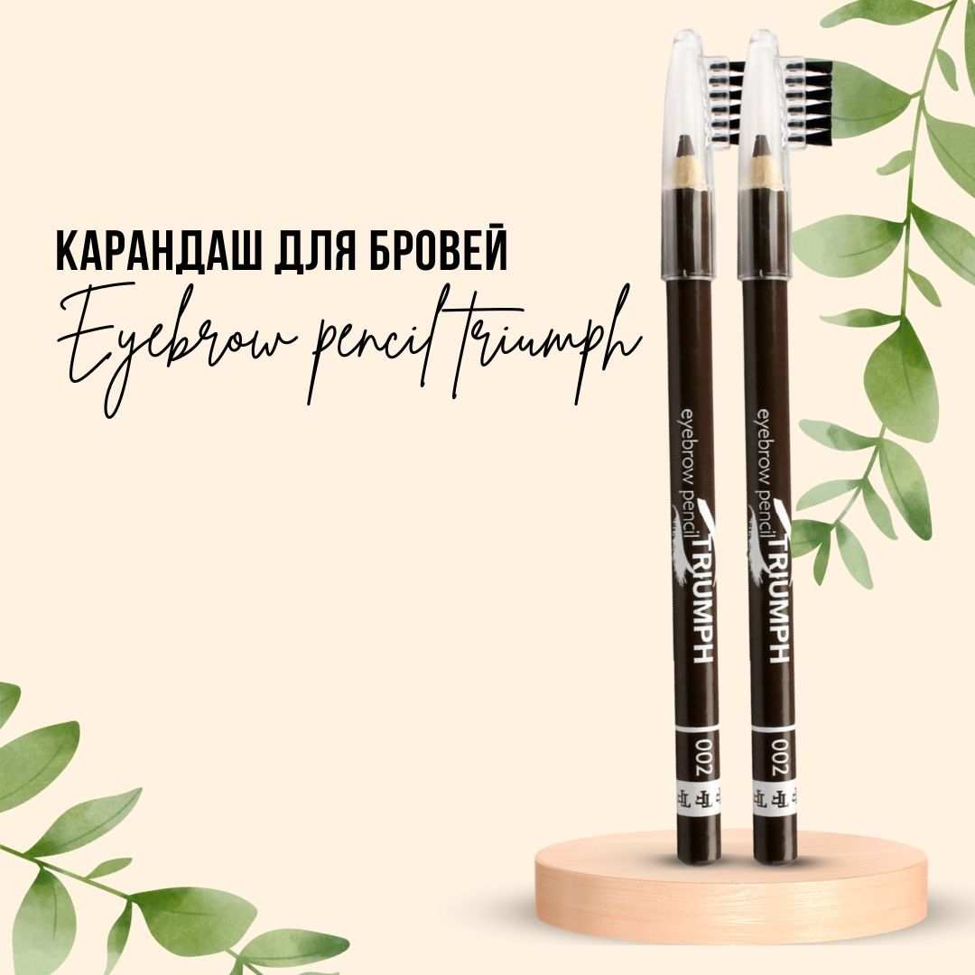 TF Карандаш для бровей "Eyebrow pencil TRIUMF", тон 002 "Коричневый", 2 шт