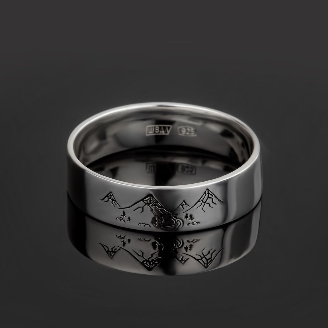 кольцо с гравировкой мужское