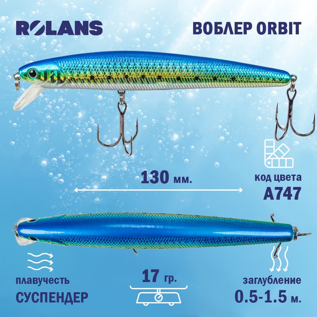 Воблер Rolans ORBIT 130 SP (Длина (мм) 130; Вес (гр.) 17 / A747)