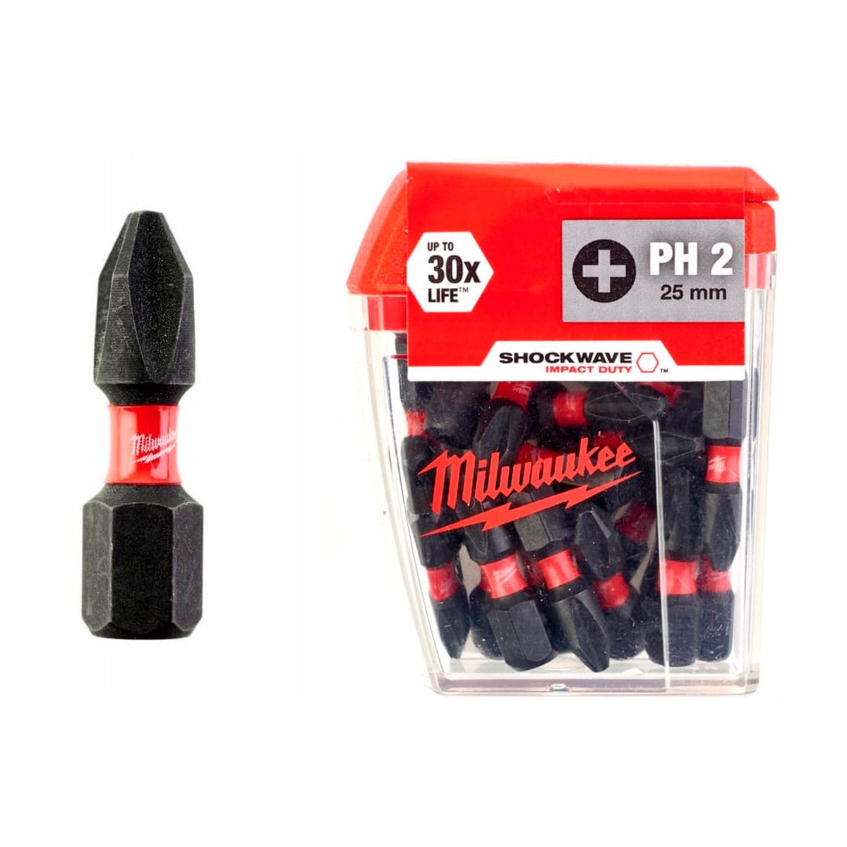 Биты милуоки. Насадка Milwaukee Shockwave ph2 25мм (25шт) 4932430853. Насадка 25мм ph2 Milwaukee Shockwave. Биты PH 25 мм Milwaukee. Биты для шуруповёрта Милуоки ph2.