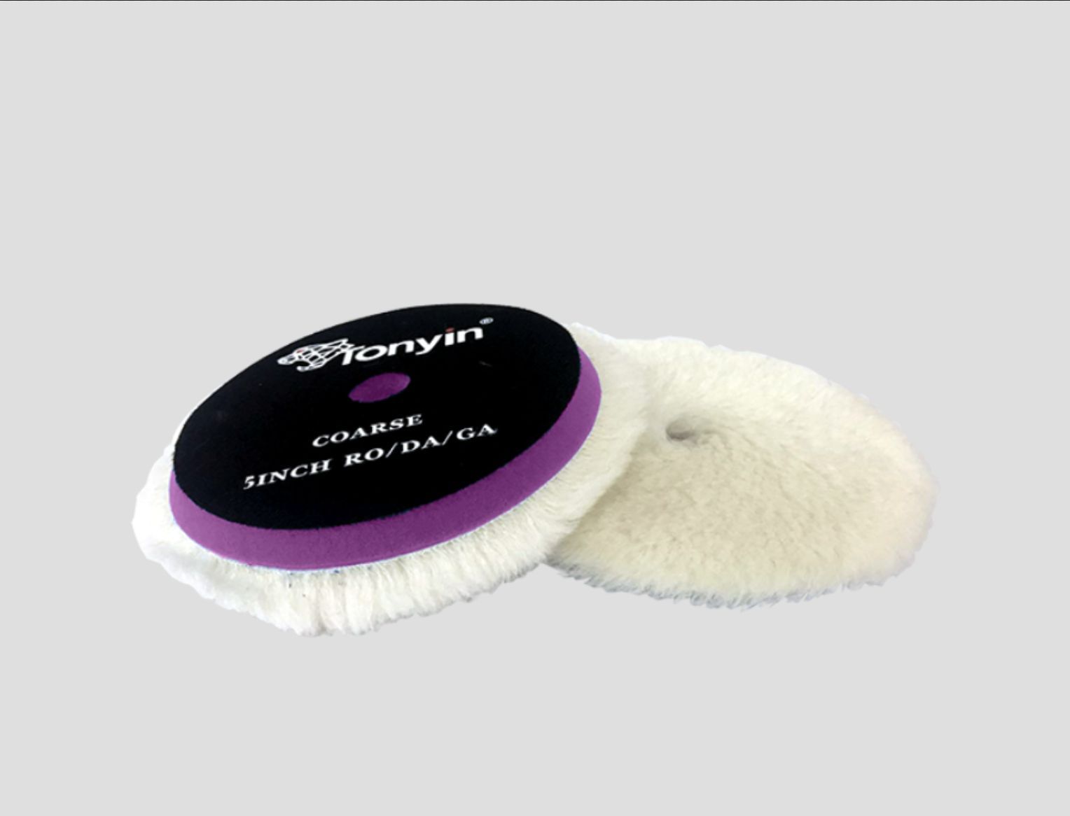 TP02C Шерстяной полировальник режущий белый с отверстием 5дм. WOOL PADS COARSE (TOP QUALITY) TONYIN