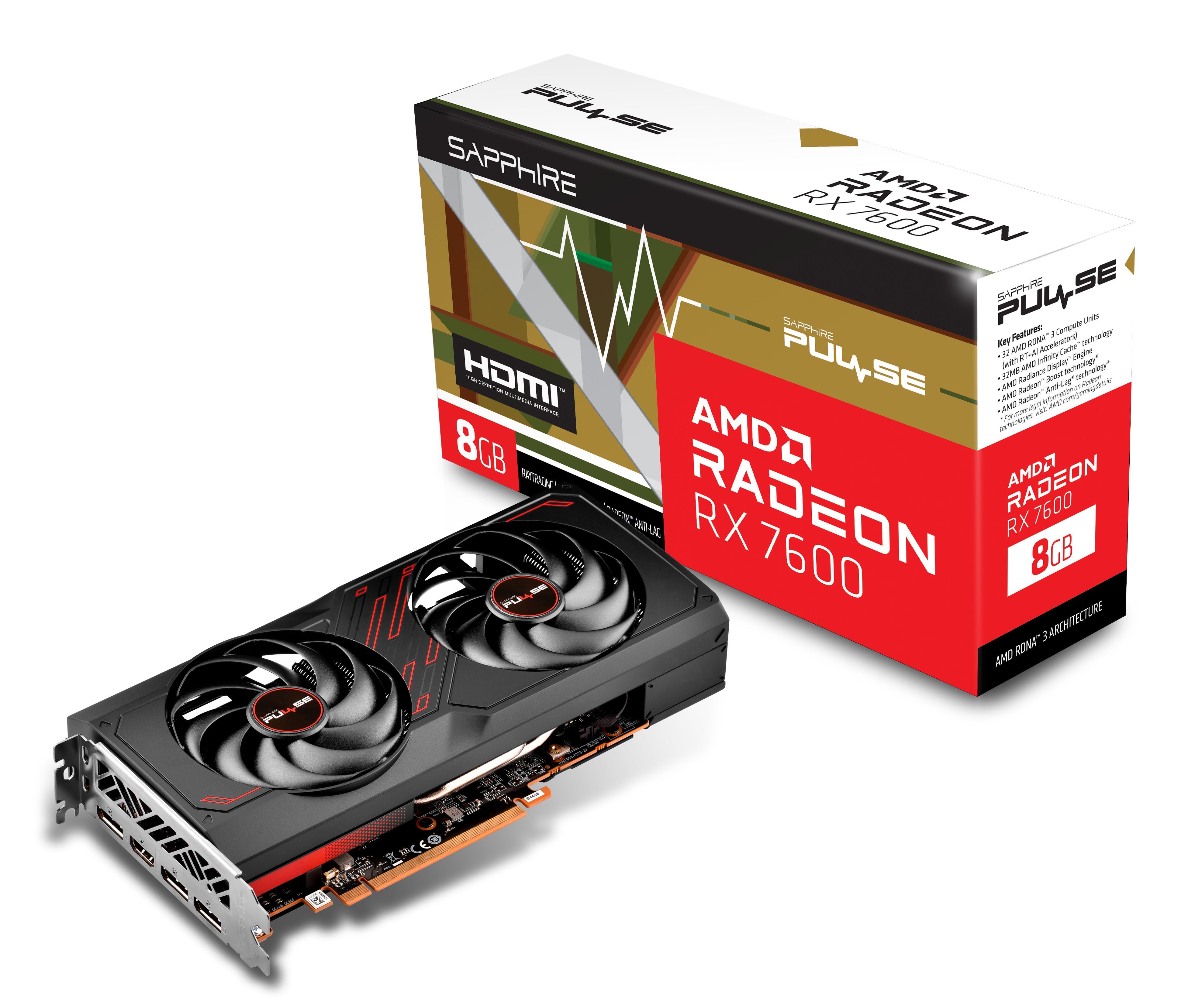 Видеокарта Sapphire Radeon RX 7600, 8 ГБ GDDR6 - купить по низким ценам в  интернет-магазине OZON (1236935005)