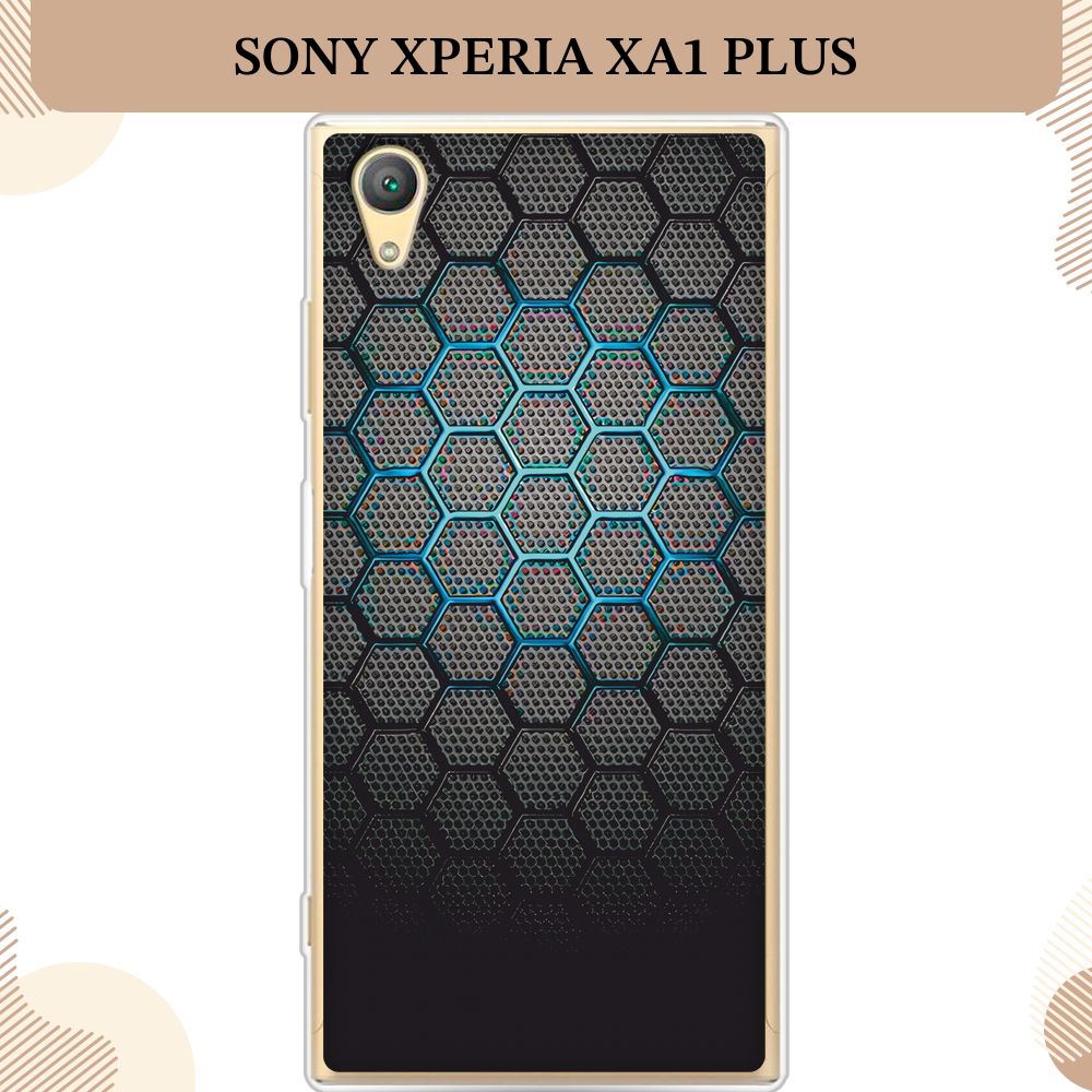 Силиконовый чехол на Sony Xperia XA1 Plus / Сони Xperia XA1 Plus Бирюзовые  соты - купить с доставкой по выгодным ценам в интернет-магазине OZON  (232521705)