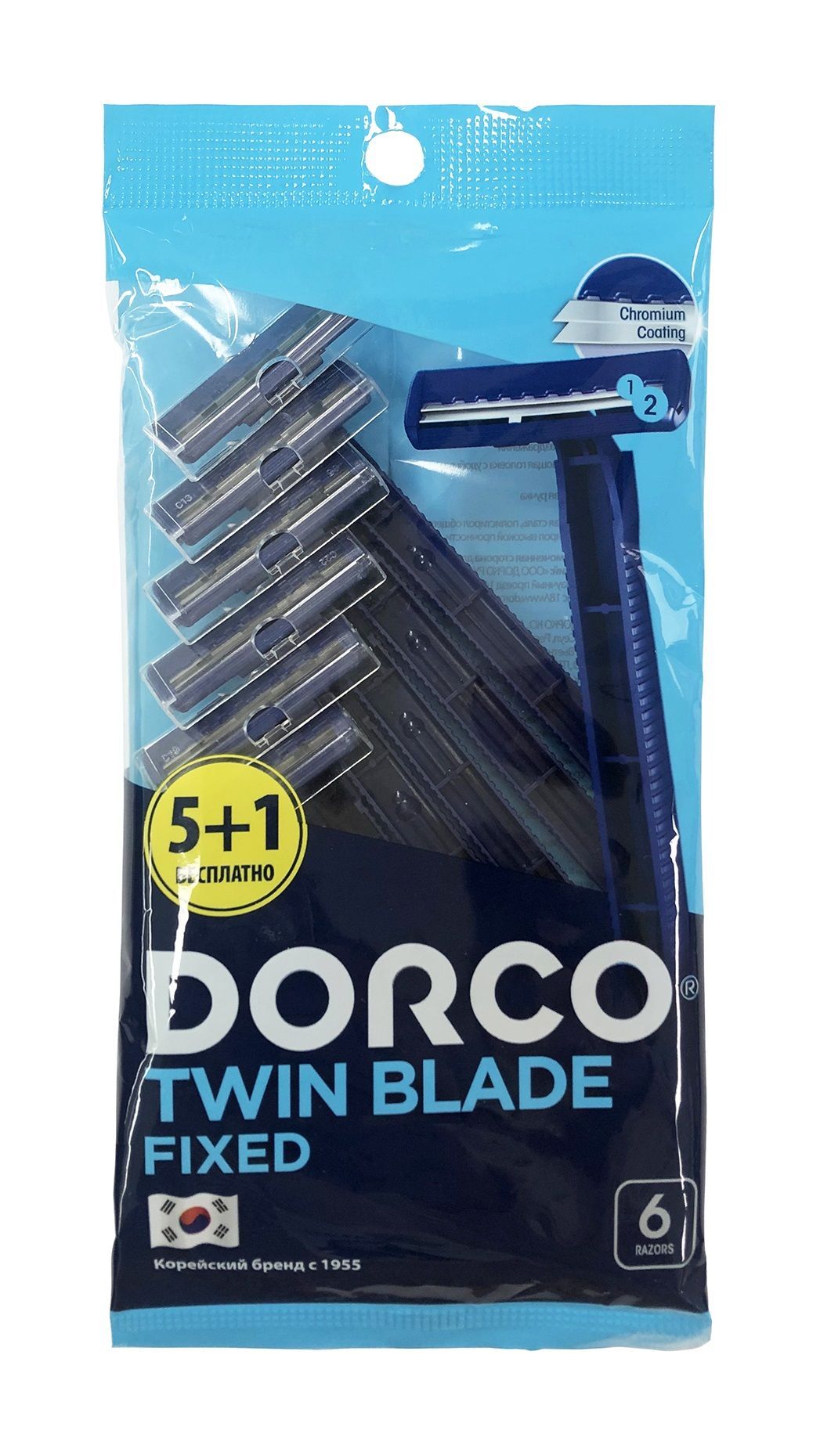 DORCO Cтанки для бритья одноразовые Dorco 2, 6 шт.