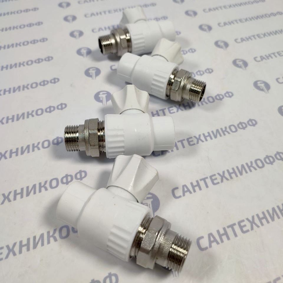 Краншаровый20х1/2"PPRVALFEXдлярадиаторапрямой,белый(4штуки)