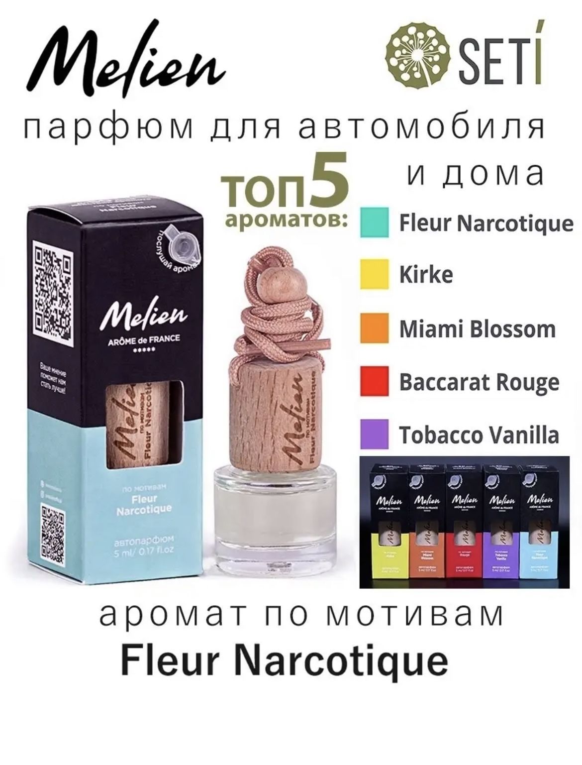 Автомобильный ароматизатор Melien Fleur Narcotique