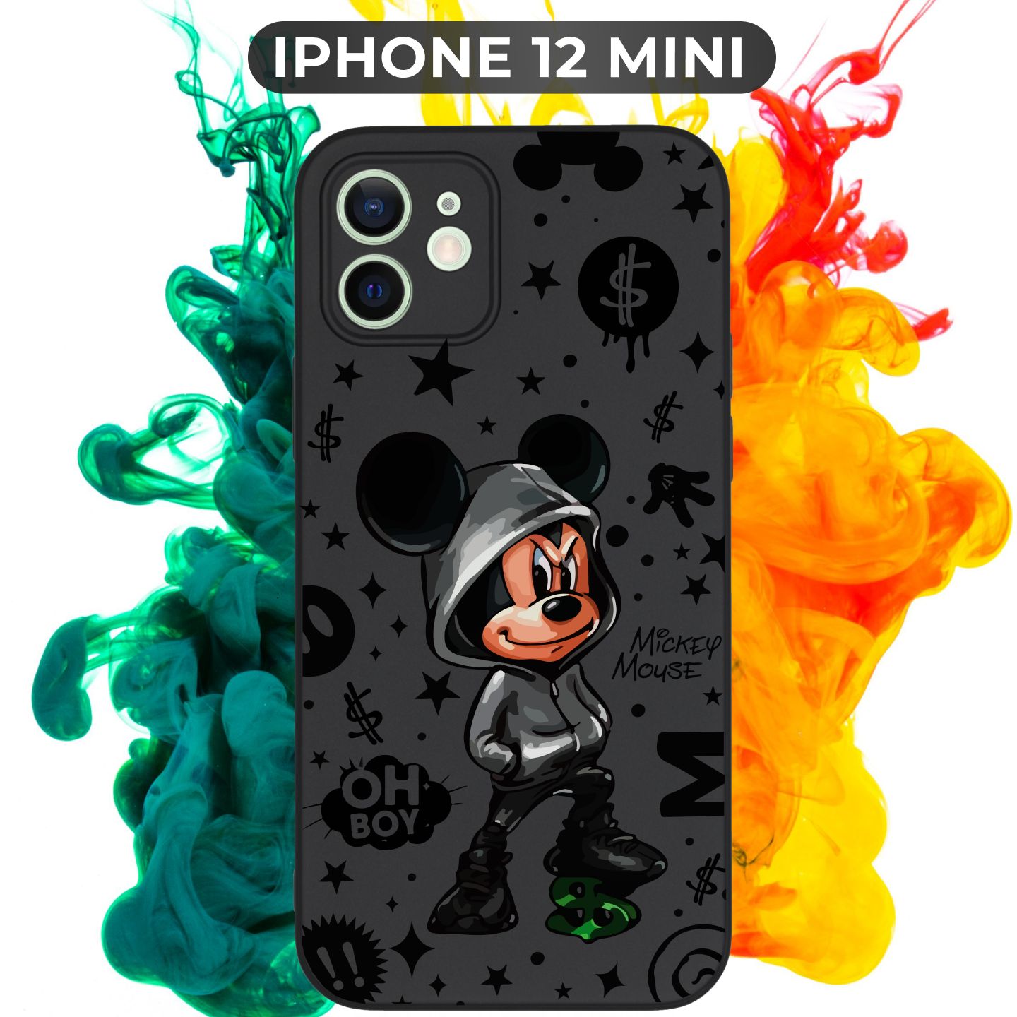 Силиконовый,защитный чехол с рисунком Mickey Mouse/Микки Маус на Apple  IPhone 12 Mini / Айфон 12 Мини - купить с доставкой по выгодным ценам в  интернет-магазине OZON (748469032)