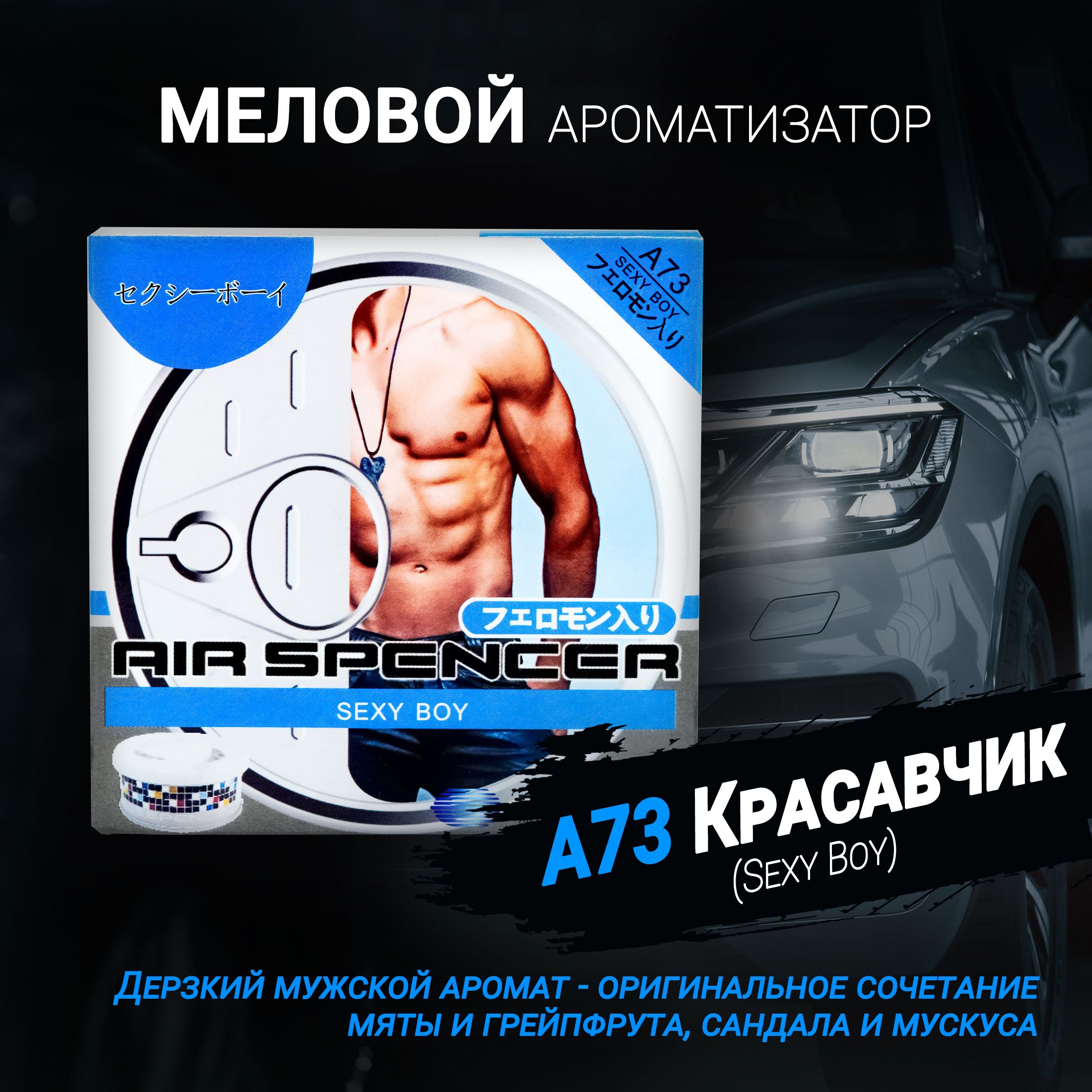 Ароматизатор меловой A73 Красавчик (Sexy Boy); AS (Air Spencer) Cartridge;  Eikosha (Ikeda). - купить с доставкой по выгодным ценам в интернет-магазине  OZON (877549195)