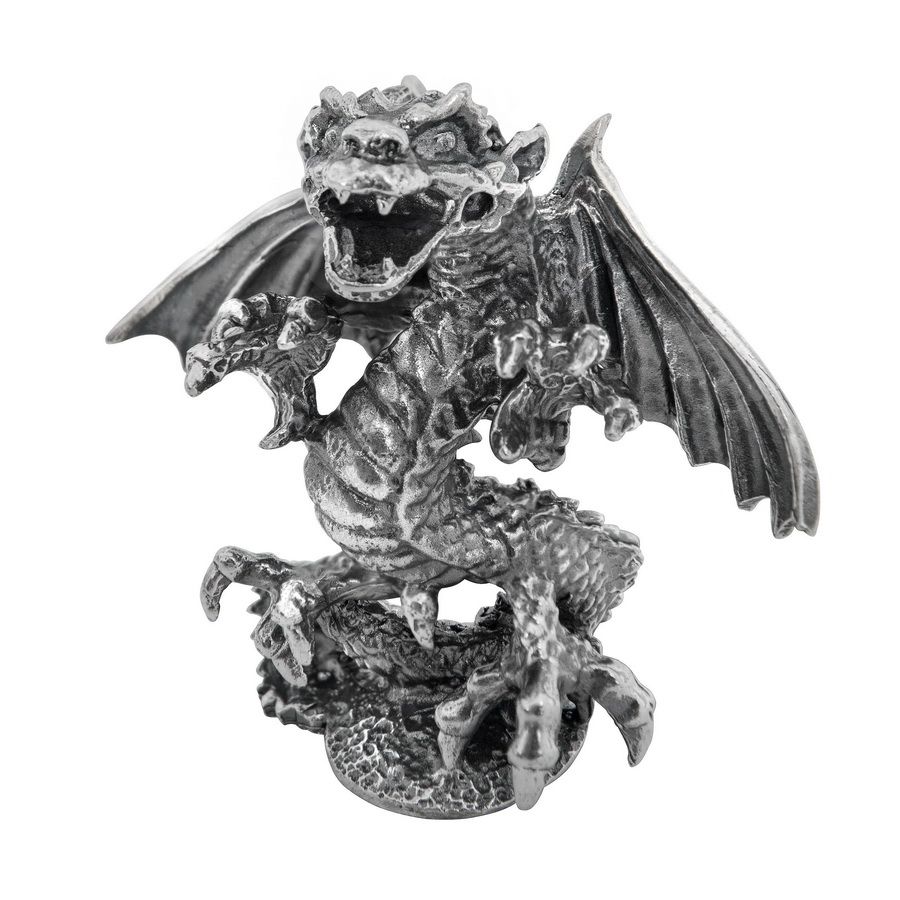 статуэтки дракона трех гавый. серебряная статуэтка дракон. серебряная фигурка дракона. серебряная фигурка дракона. статуэтка "дракон ", chinelli.