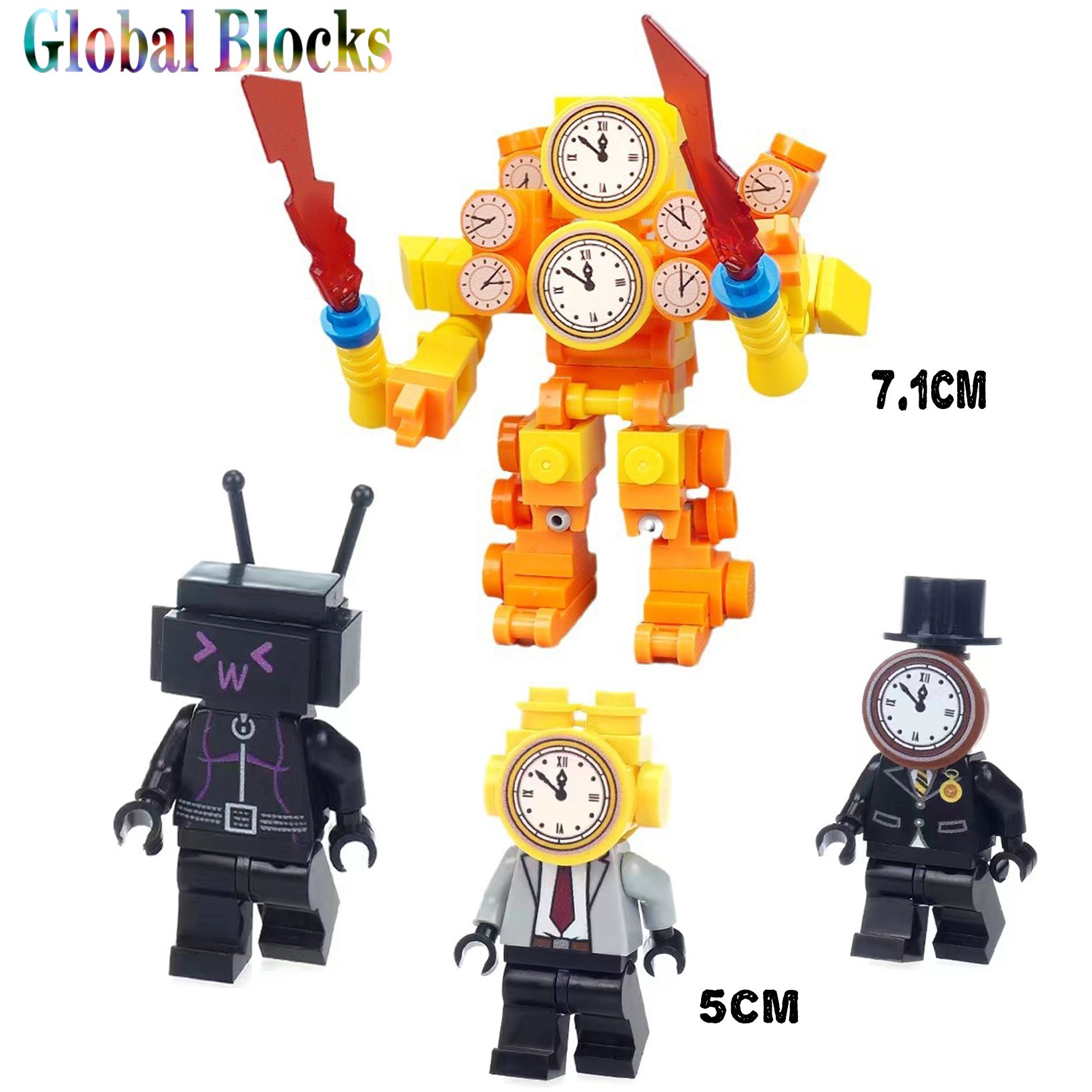 Аниме фигурок игрушки Скибиди туалет/ Skibidi Toilet (clock man),4  шт-пакет,совместим с лего - купить с доставкой по выгодным ценам в  интернет-магазине OZON (1279507443)