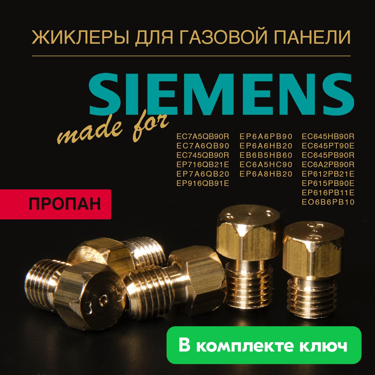 SIEMENS панель / Жиклеры (форсунки) для варочной газовой панели (балонный газ)