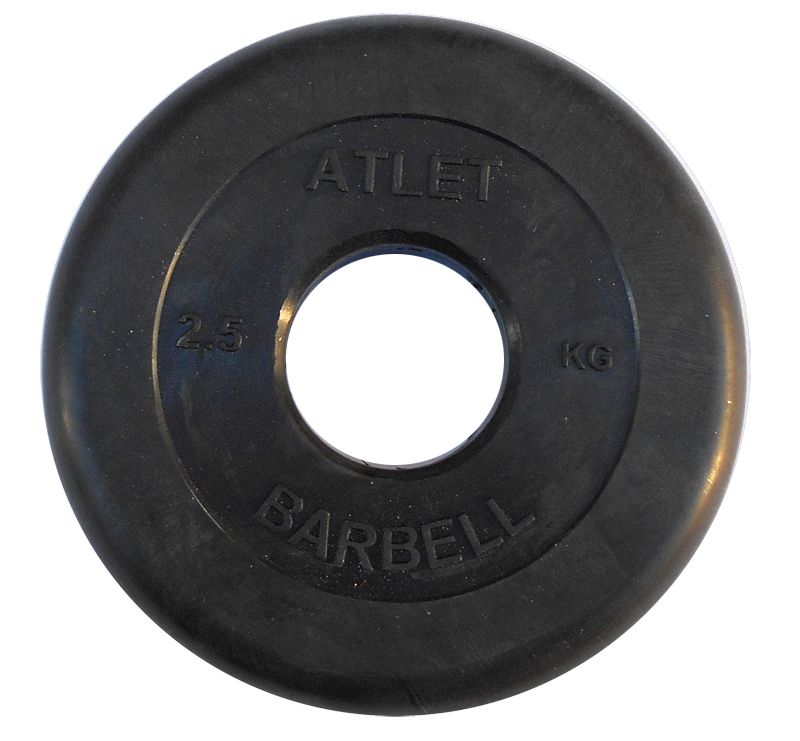 Диск обрезиненный BARBELL ATLET 2,5 кг / диаметр 51 мм