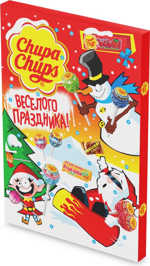 Новогодний набор сладостей Chupa Chups Адвент календарь, 197,6 г - купить с  доставкой по выгодным ценам в интернет-магазине OZON (1098628730)