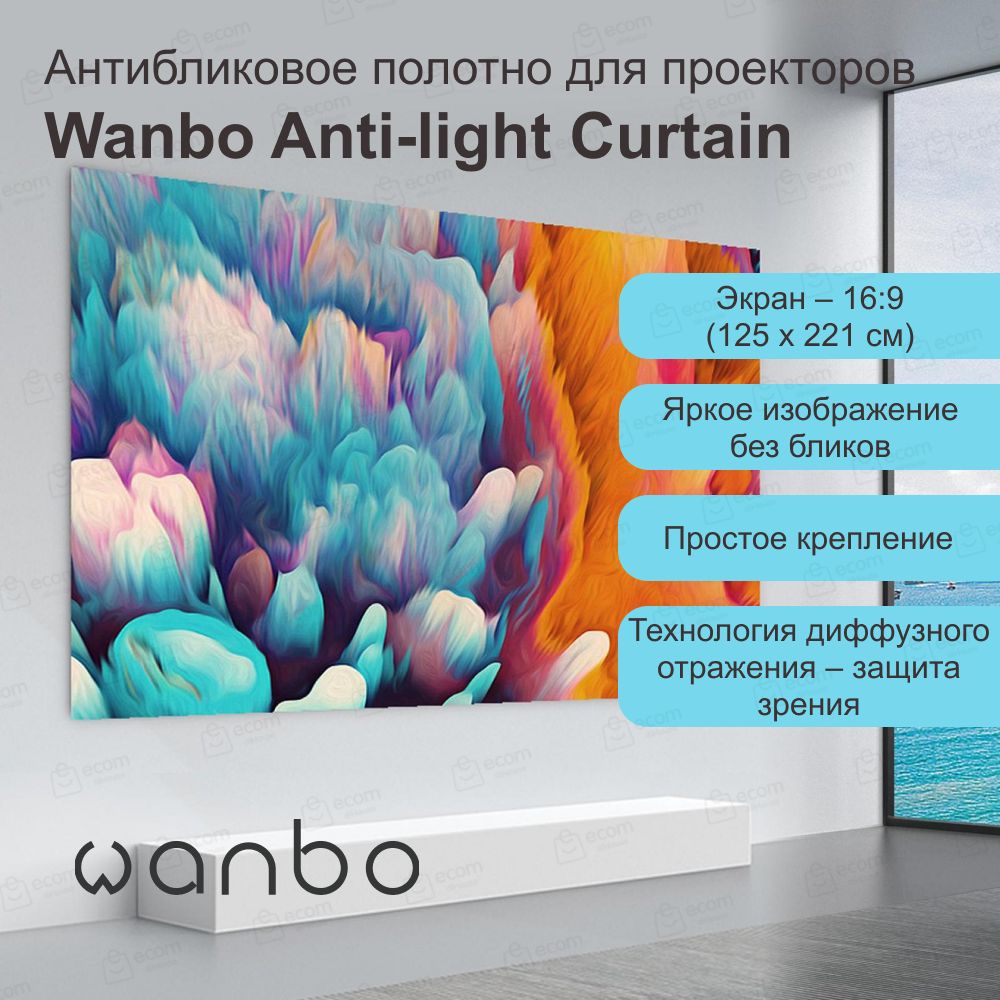 Антибликовое полотно для проекторов Wanbo Anti-light Curtain