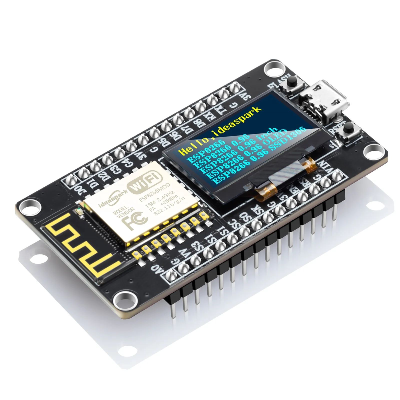 Макетная плата NodeMCU ESP8266 с OLED-дисплеем 0,96 дюйма - купить с  доставкой по выгодным ценам в интернет-магазине OZON (1344541272)