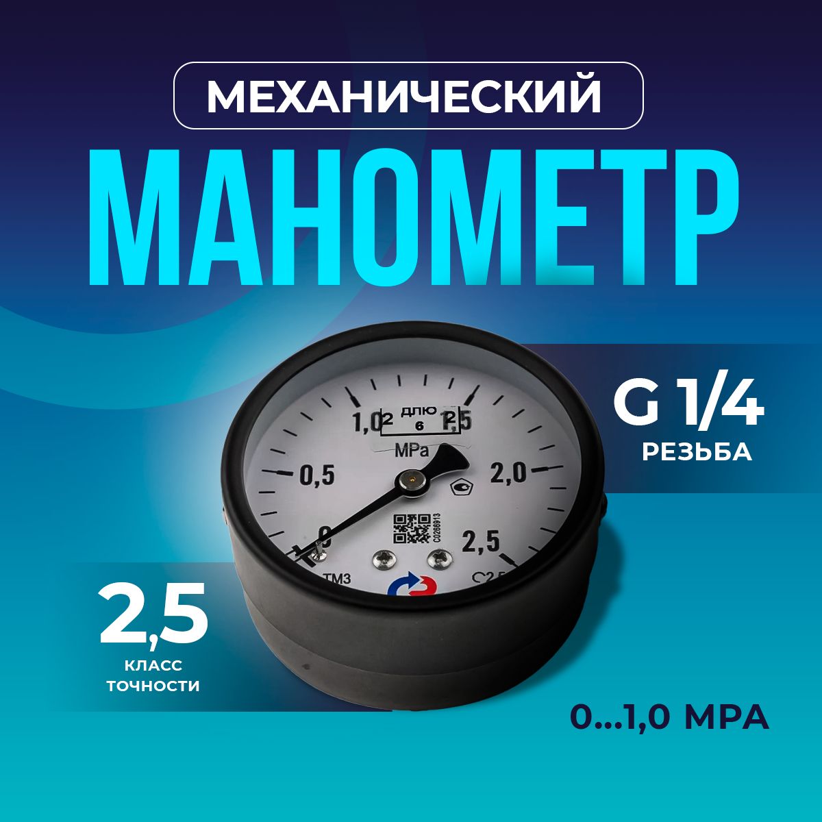 Манометр ТМ-310T.00 (0...2,5 МРа) G 1/4: класс точности -2,5 РОСМА