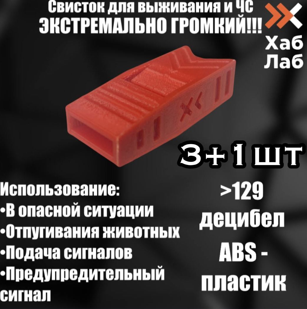 Фото 3: Свисток для выживания и ЧС 3+1шт