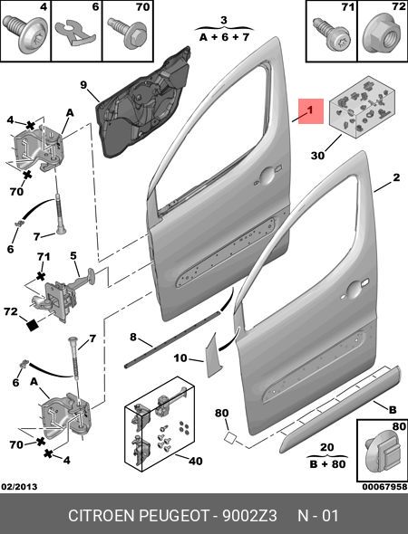 portes laterales ar battantes PEUGEOT 607 berline 4ptes 3.0i v6 24v 210 (es9j4s)