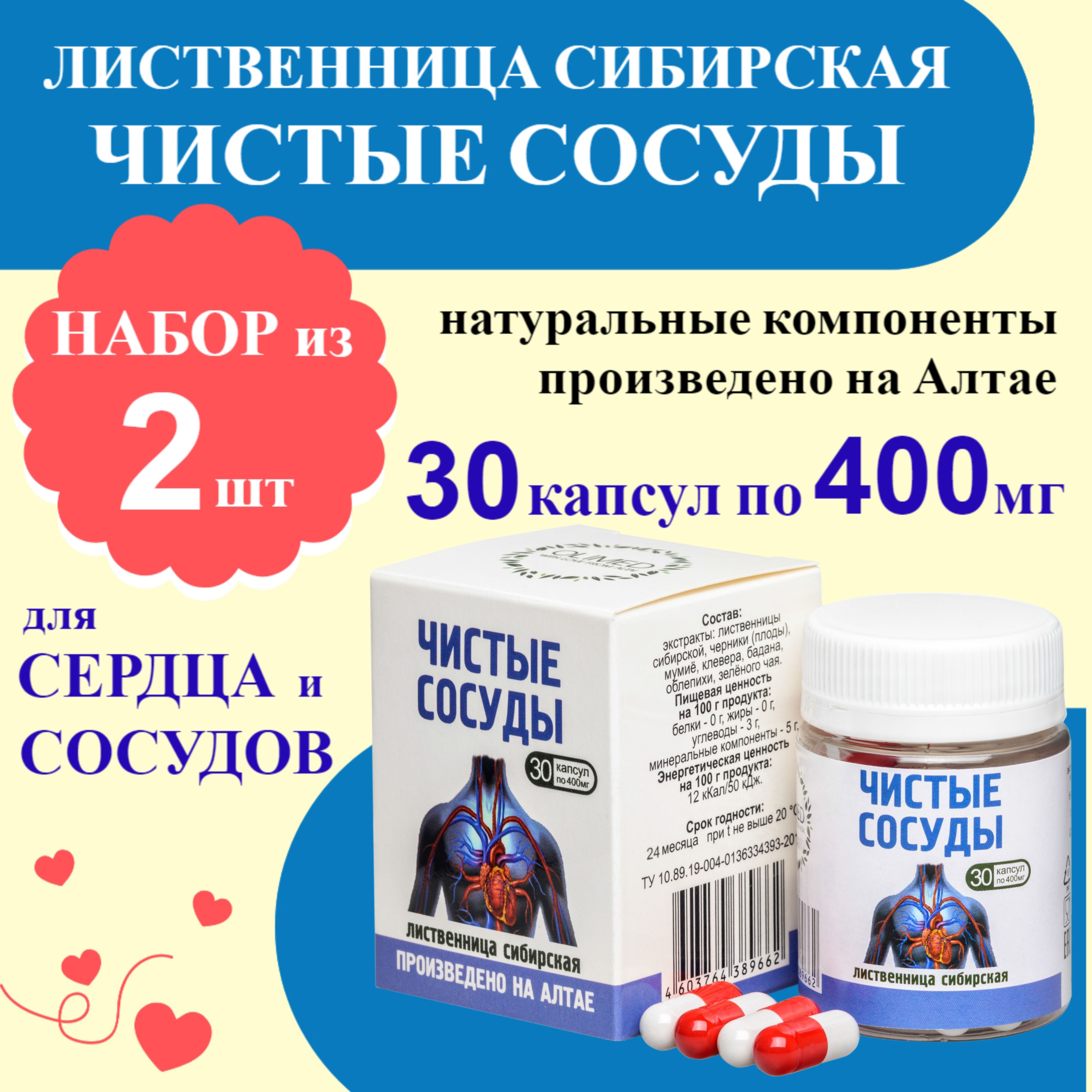 Капсулы Чистые сосуды Олимед 60 шт по 400 мг для мозга витамины для сердца  и сосудов, для памяти, умственная активность - купить с доставкой по  выгодным ценам в интернет-магазине OZON (1224666608)