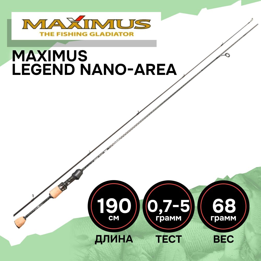 Спиннинг ультралайт Maximus Legend NANO-AREA SB 19UL-T 1,9m 0,7-5g., ультралайт спиннинг, для рыбалки