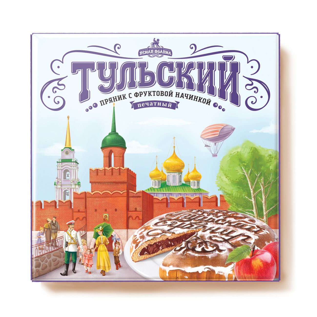 Пряник "ТУЛЬСКИЙ", 500 г., печатный с фруктовой начинкой, КФ "Ясная Поляна" г.Тула