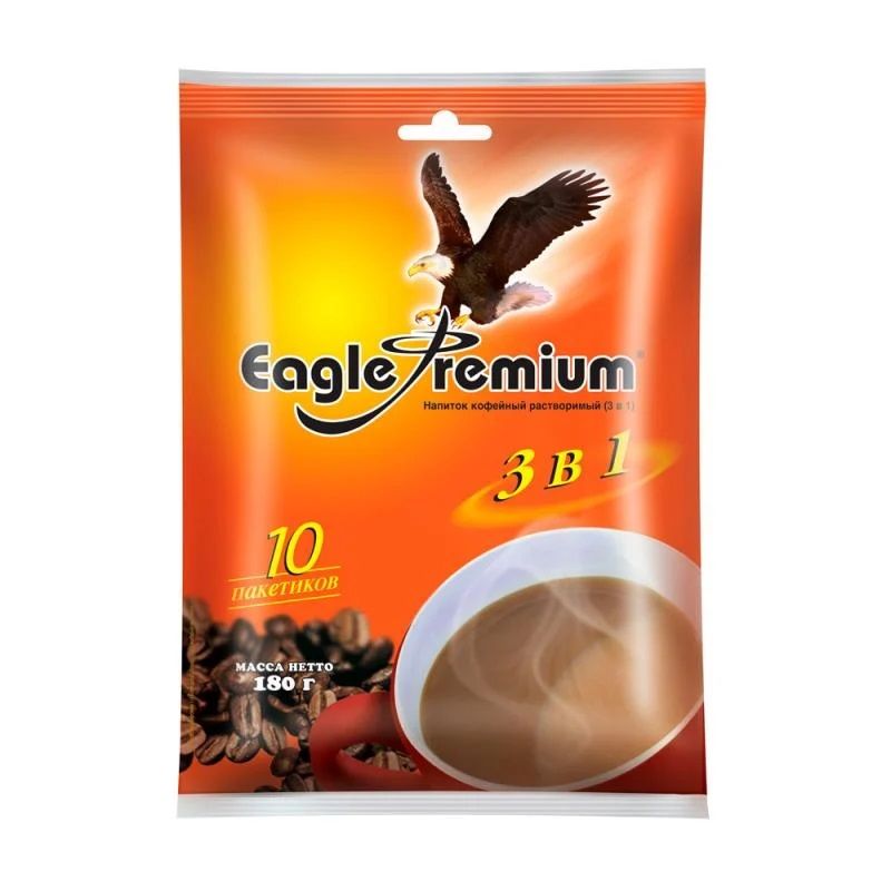 Напитоккофейныйрастворимый3в1"EaglePremium",10пакетиков,180г