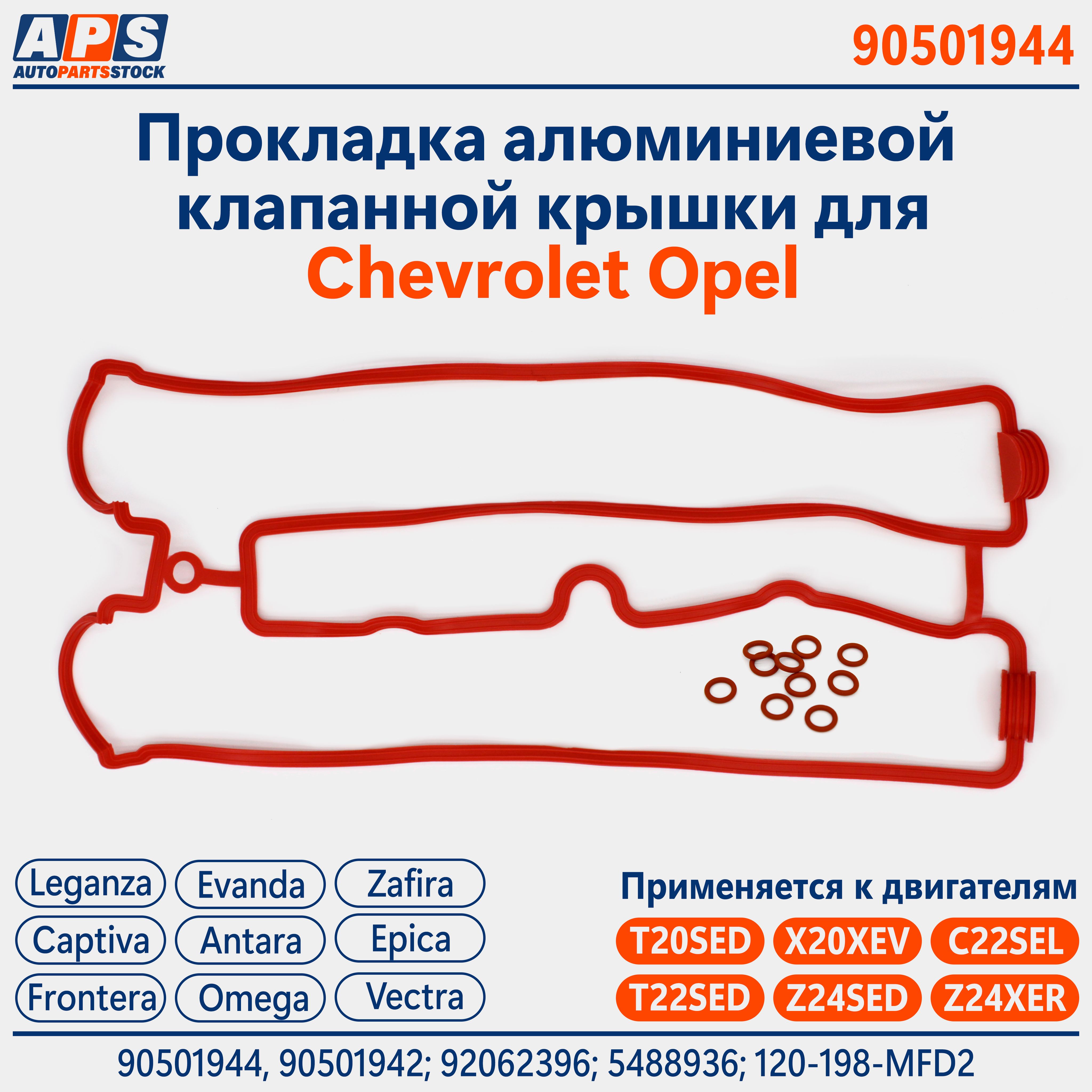 Прокладка алюминиевой клапанной крышки Chevrolet Captiva, Epica, Evanda, Opel Zafira, Vectra, Omega T20SED, Z24SED, Z24XE