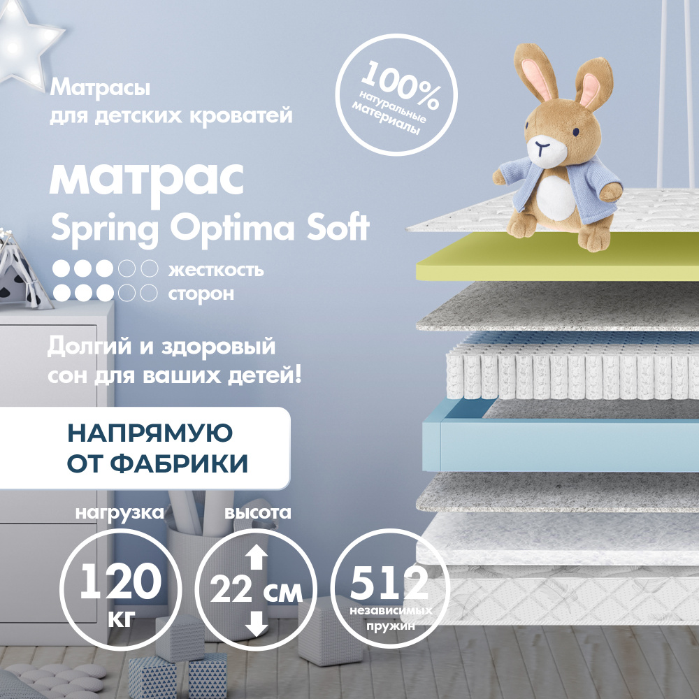 Dreamtec Матрас Spring Optima Soft, Независимые пружины, 70х180 см #1