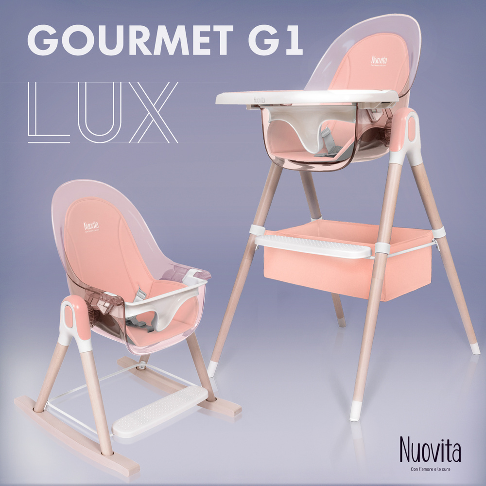 Стульчик для кормления Nuovita Gourmet G1 Lux 3 в 1 детский для  ребенка/стул-трансформер для новорожденных малышей/складной напольный на  ножках/с мягким чехлом из экокожи/с сеткой для игрушек - купить с доставкой  по выгодным