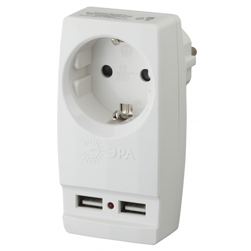  электрический ЭРА SP-1e-USB-W / USB разветвитель сетевой для .