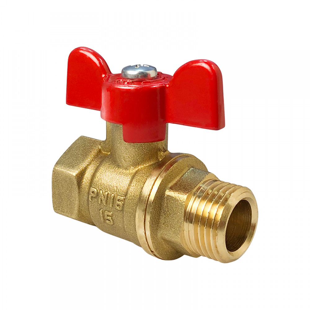 Кран шаровой латунный Valfex для воды ВР/НР ручка-бабочка 1/2\" купить ...