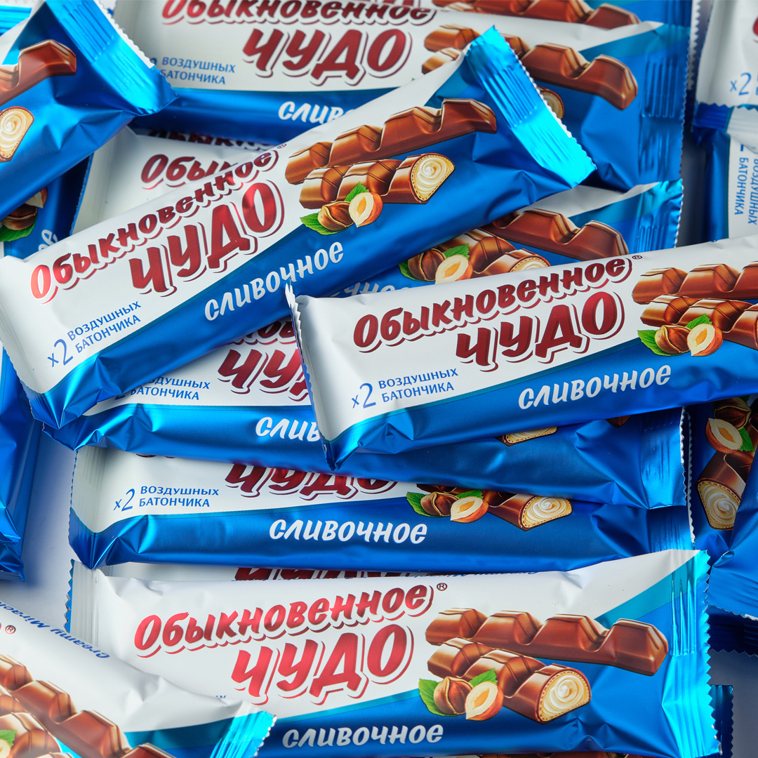 Батончик шоколадный "Обыкновенное чудо" сливочное, 24 шт по 55 г ...