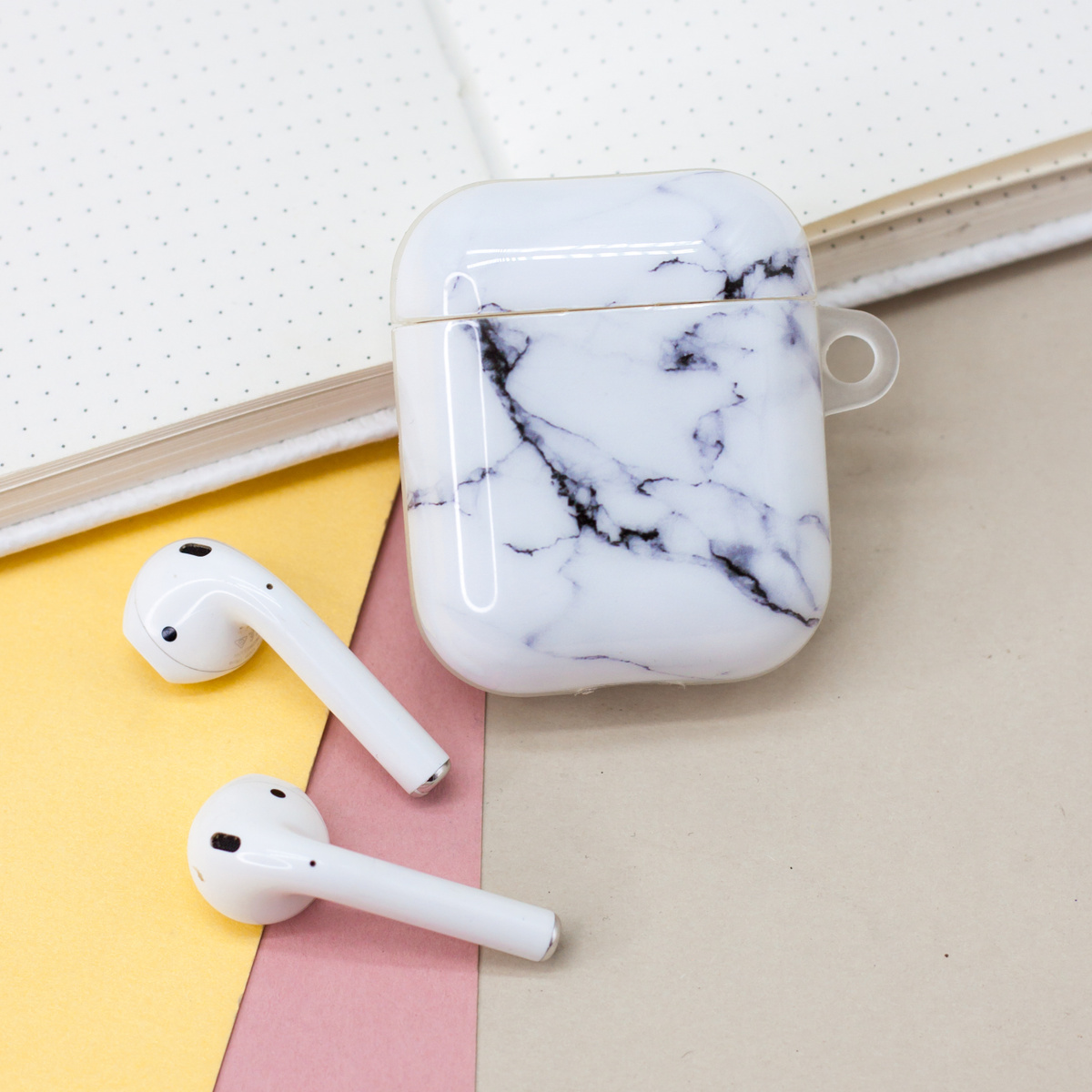 Чехол для AirPods / Чехол для наушников мрамор / Чехол для наушников ...