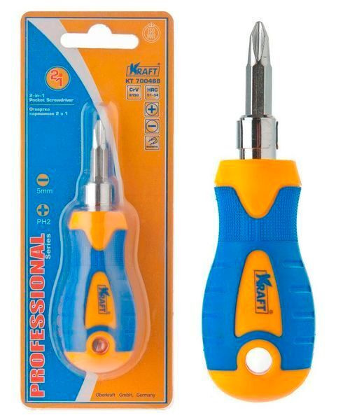 Отвертка (2 в 1) 6*38мм короткая KRAFT - купить в интернет-магазине ...