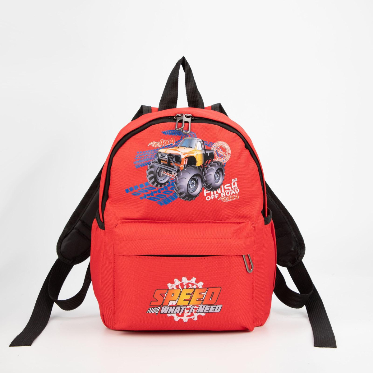 Рюкзак детский, отдел на молнии, наружный карман, 2 боковых кармана, дышащая спинка, цвет красный, "Тачка" #1